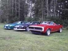 My brother in laws 2 owner 91 RS 305 5-speed, 60k Original miles, been in the family since new. His fathers 67 SS/RS 396 4-speed, and my 88 Base coupe 350 5-speed