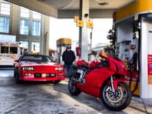 With My IROC and My Ducati at the same time before the Frisco Muscle toy drive last year.