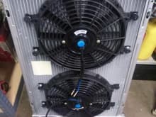 triple core aluminum radiator and electric fans.
