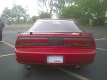 Rear of the 'Bird around the day I got her, you can see the flowmaster exhaust.. and how its not even