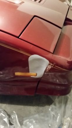 Passenger side fender dent
