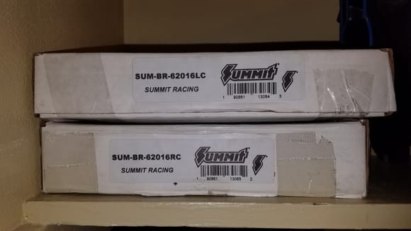 Summit brand rear drilled and slotted rotors. They should fit brakes from any f body from 82 to 87. I was going to use them o my 9 bolt with factory disc, but got a different rear end. They were $45 each new. Asking $60 for the pair. 