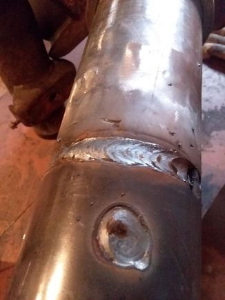 Got the tubes on, started with the plug welds. It held true. Dead nuts on both sides. 