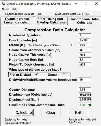 Static Compression Ratio