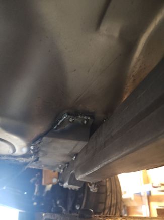 So as you can see my welding isn't the greatest but this is the front subframe connector brace on the passenger side.