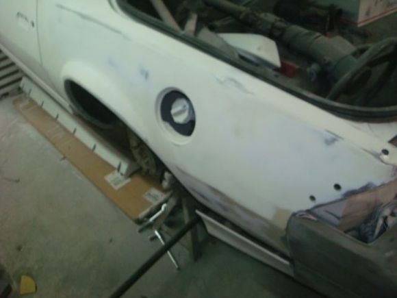 More sanding on the quarter to knock down some high spots. I had just roughed it in prior.