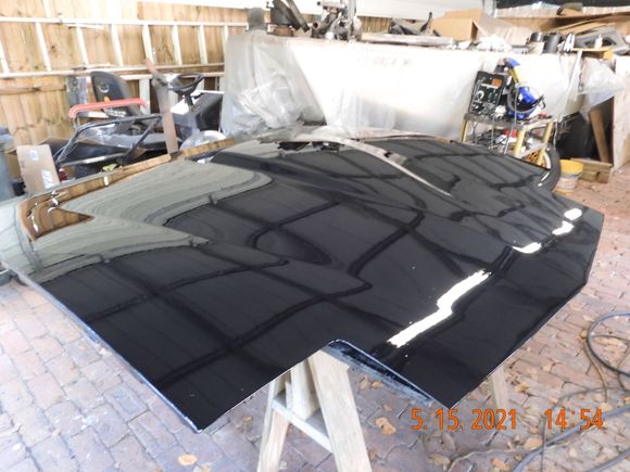 Only one small orange peel area, on the scoop, about the size of my palm 