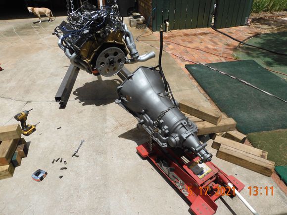 Preparing for docking.  Flywheel installed and torqued to 60 ft lbs.