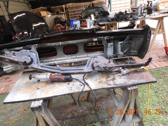 Got the old rusty bumper support out.