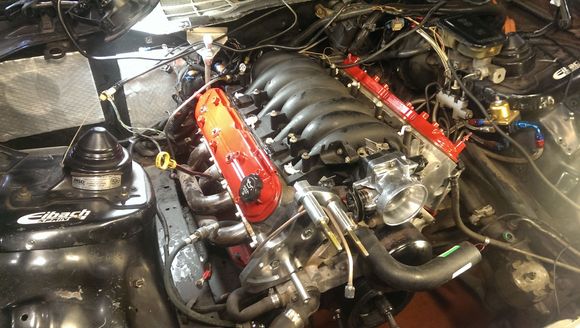 Springs installed and a fresh sanding and painting of the valve covers