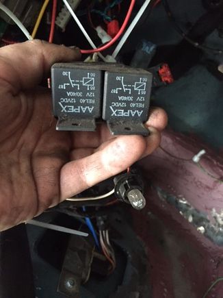 are these relays original to the car? im assuming they're not since they're labelled APEX which is a sound system company but I'd like to make sure before I get rid of them