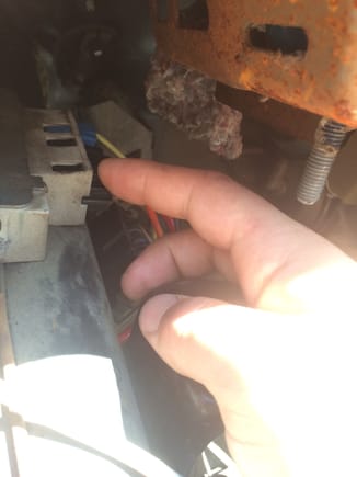 Connector plugs into top of steering column