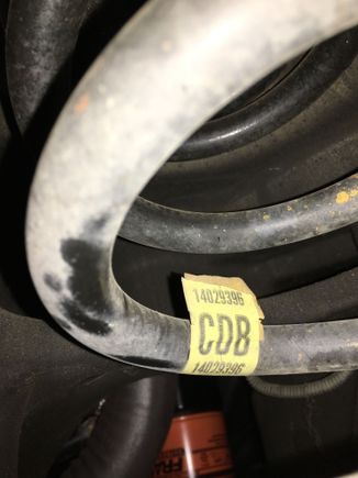 Yellow paint on tagged springs