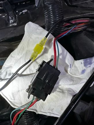 Black wire cut from connector- No more issue with black wire getting hot