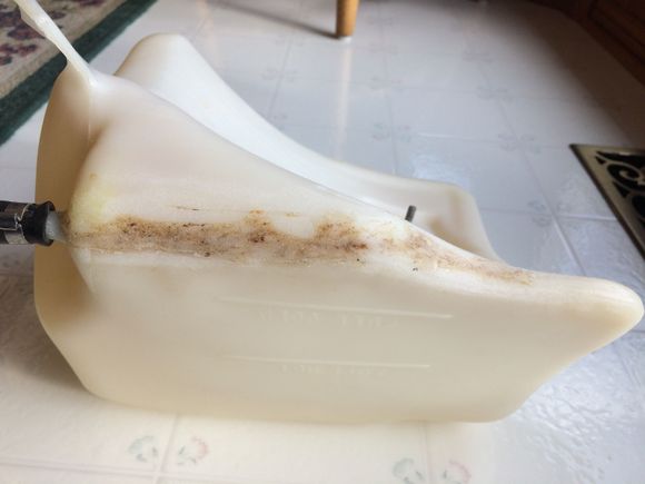 plastic weld result showing staining from the crack contamination