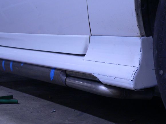 Clearanced for the side pipes.