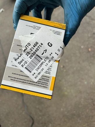 Oil filter. Not sure what's missing. Maybe just an original wrap to protect the filter from contaminants.