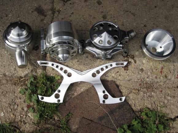 A March Performance Serpentine Pulley assembly.