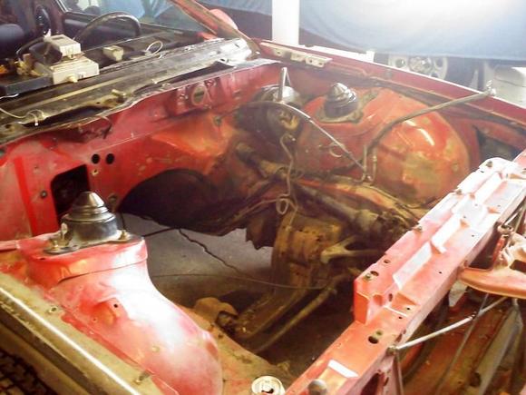 Engine Bay right after i took out the heater box.