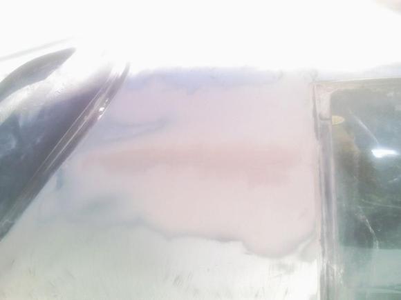 Weld patched and covered on pass side