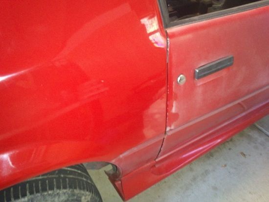 Look at door, thats what entire car looked like, Quarter panel is after I buffed it (sun faded)(originally from OR)