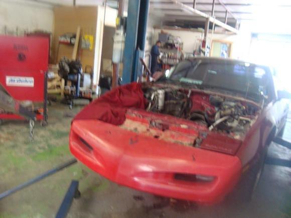 grtting a mew motor put in only a v-6 , no biggie.