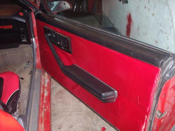 red silk on the interior