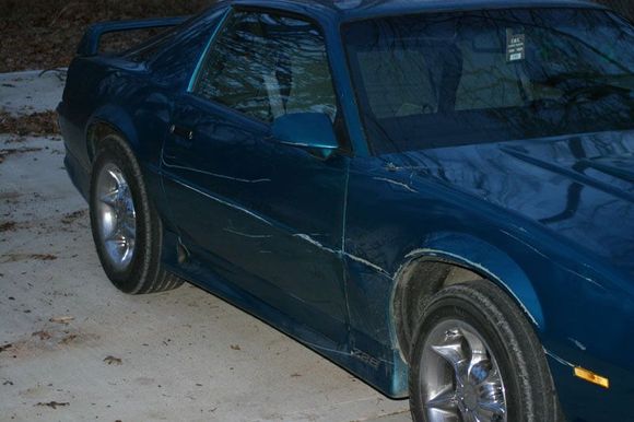 After I wrecked it, into a ditch, against a metal gate, through a barbed wire fence, into/onto a pole, and into the county clerks pasture. All while goin under 30MPH on a gravel road, got on the washboards, it went straight from there