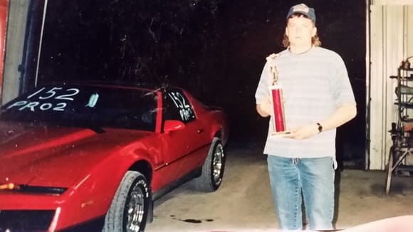 This was my 4th, third gen. 1984 Trans Am. 305, 5 speed. 60k miles. I spun a rod bearing in this car right away and my dad had an engine built for it. Itd spin 7,000 rpms easily, and ran very hard. Trophy was from the dragstrip. I was 17