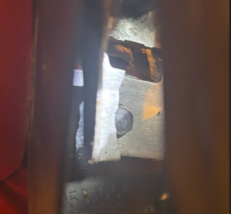 Bolt connects the track to the seat cushion bottom.  Easily pulls away from bottom of seat