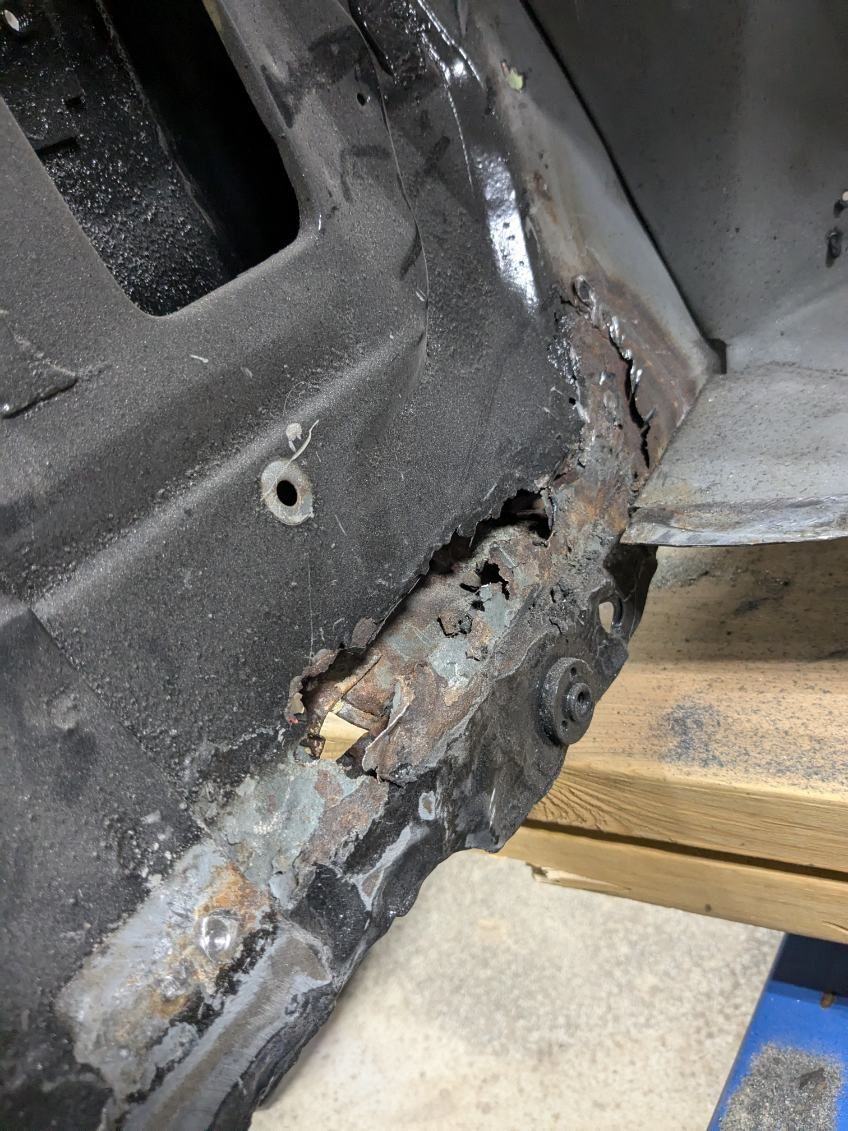 This was likely due to the front of the rocker being eaten away and allowing moisture and other junk to get in.