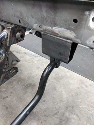 Those swaybar brackets I made a few weeks ago can now be welded on since I can put the control arms back in enough to measure where the end links go. This BMW bar fits so perfectly under the crank pulley and AC. Thank you based BMW.