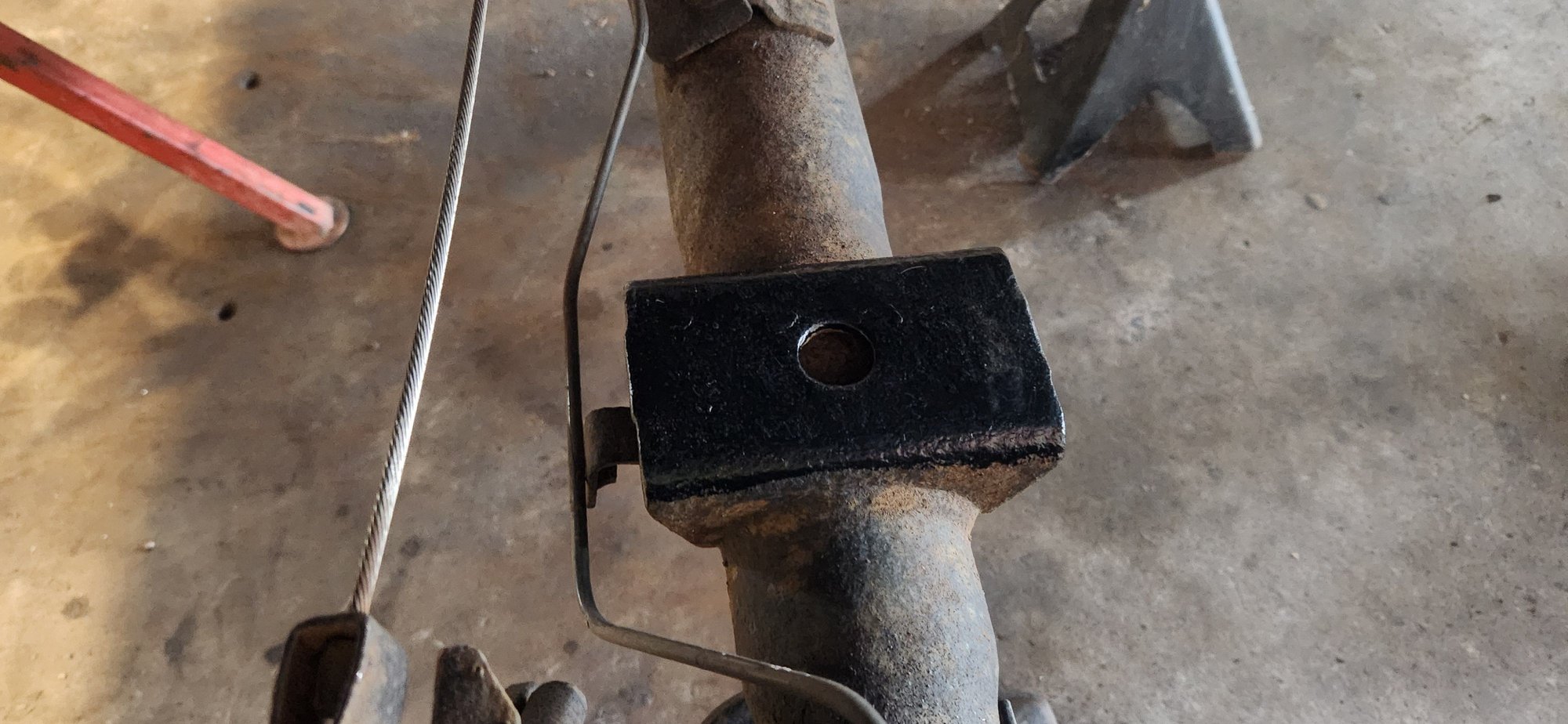 When i painted the ubolt plates the other day prior i went ahead and just did a quick wire brush and spray with brake clean and put a quick layer of paint on the spring perch just to help slpw down rust.
