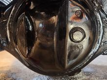 One U bolt needs to come out to be out the way for welding. Held cover up and roughly marked it. Wire wheel just where i needed to. Wanted to remove as little paint as possible from the axle.