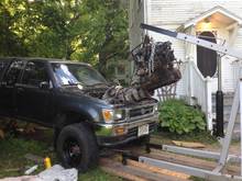 Engine, transmision, and transfer case out without a scratch on the vehicle.