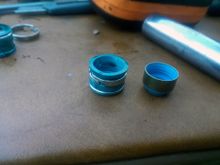 Pro guide seal on the left, stock viton style seal on the right