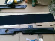 material and painted metal ready to go.....notice the cutout for the tweeter (also had to cut out door panel for clearance)