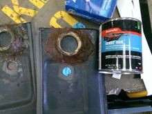 rear pillar pods....same way I did the front.  MDF ring, bondo hair (sanded and smoothed out with grinder) and then bondo to fill in the pits and sanded with a palm sander with 150 grit disc.  then covered in fabric.