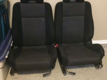 New Subaru seats! Way more comfy then the civic seats I had in before. Haven't had a chance to get them mounted yet tho.