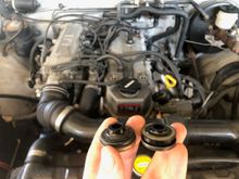 old versus new valve cover grommet washers 