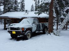 Hanging out at the cabin after hauling some fuel barrels