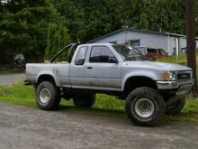 Same truck after it was returned from being stolen for a year, had to replace both rear leaf springs, re-paint, replace most of the interior panels, new exhaust, new front axles, etc.  They beat the #$%*&amp;%%^! out of it!