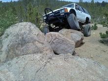 over rocks