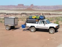 A good morning at Candlestick Campsite, loaded up and ready to go! White Rim Trail, Canyonlands National Park, Utah