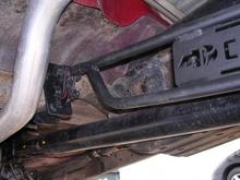 This is a shot of the link that allows the axle to travel up and down without binding.