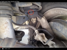 UPPER BALL-JOINT MOST OBVIOUS AT THIS SPOT