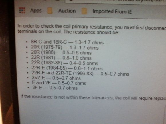 Primary Resistance Specs