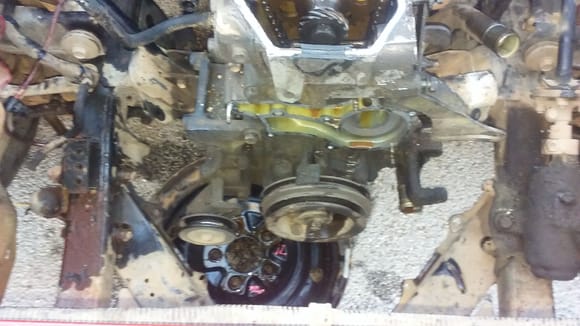 I also removed the water pump and some front brackets.