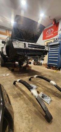 Time for leaf spring prep while the paint on frame tubes cures.