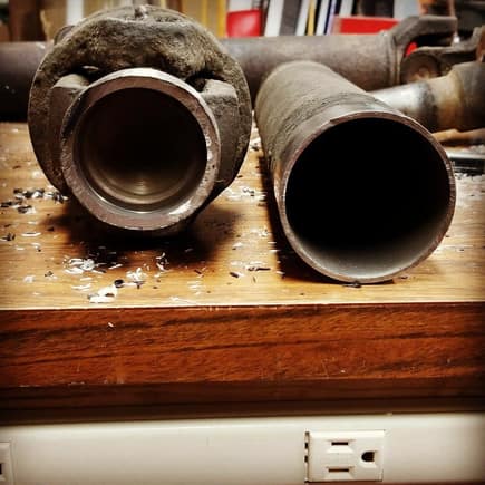 so i tried installing my front driveshaft and found out the fj62 flange is different than the IFS that was originally on my 4runner.  after some research i found that the fj80 rear driveshaft flange is the same since i couldnt find any 62s around, a quick craigslist search got me a rear driveshaft for 20 bucks. i modified my factory tube to accept the fj80 flange.